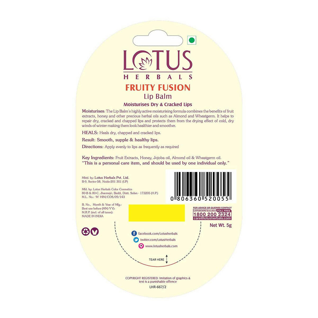 Lotus Herbals Fruity Fusion Lip Balm | Grocsy