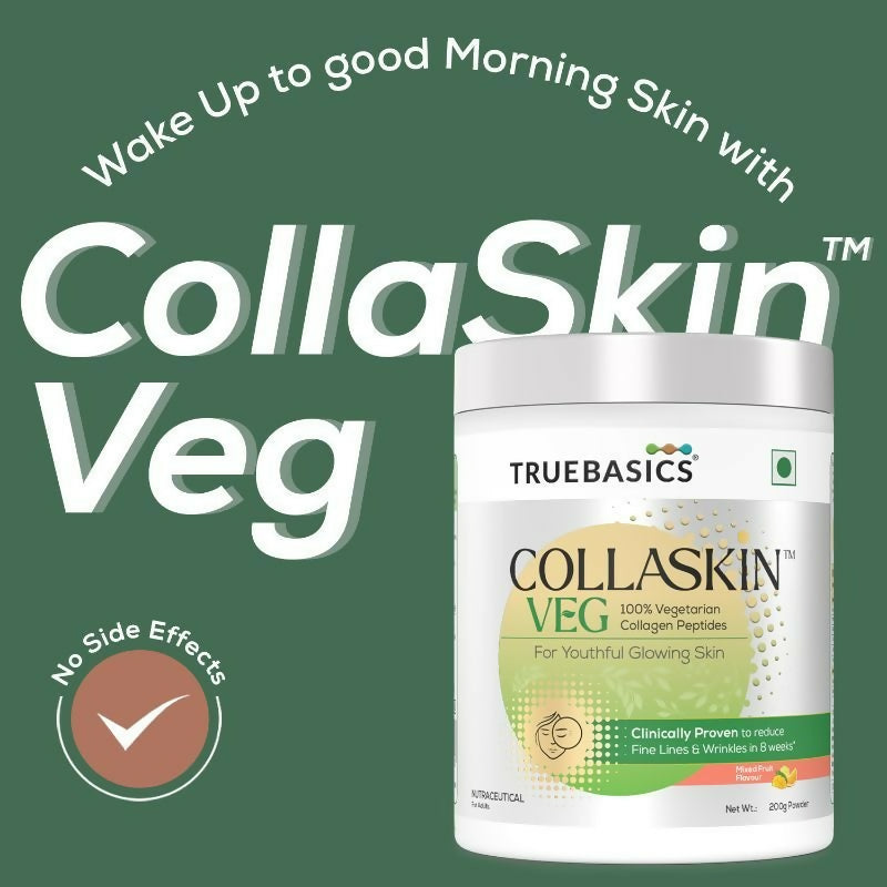 TrueBasics Collaskin Mixed Fruit Flavour 100% Vegetarian Collagen Peptides | Grocsy