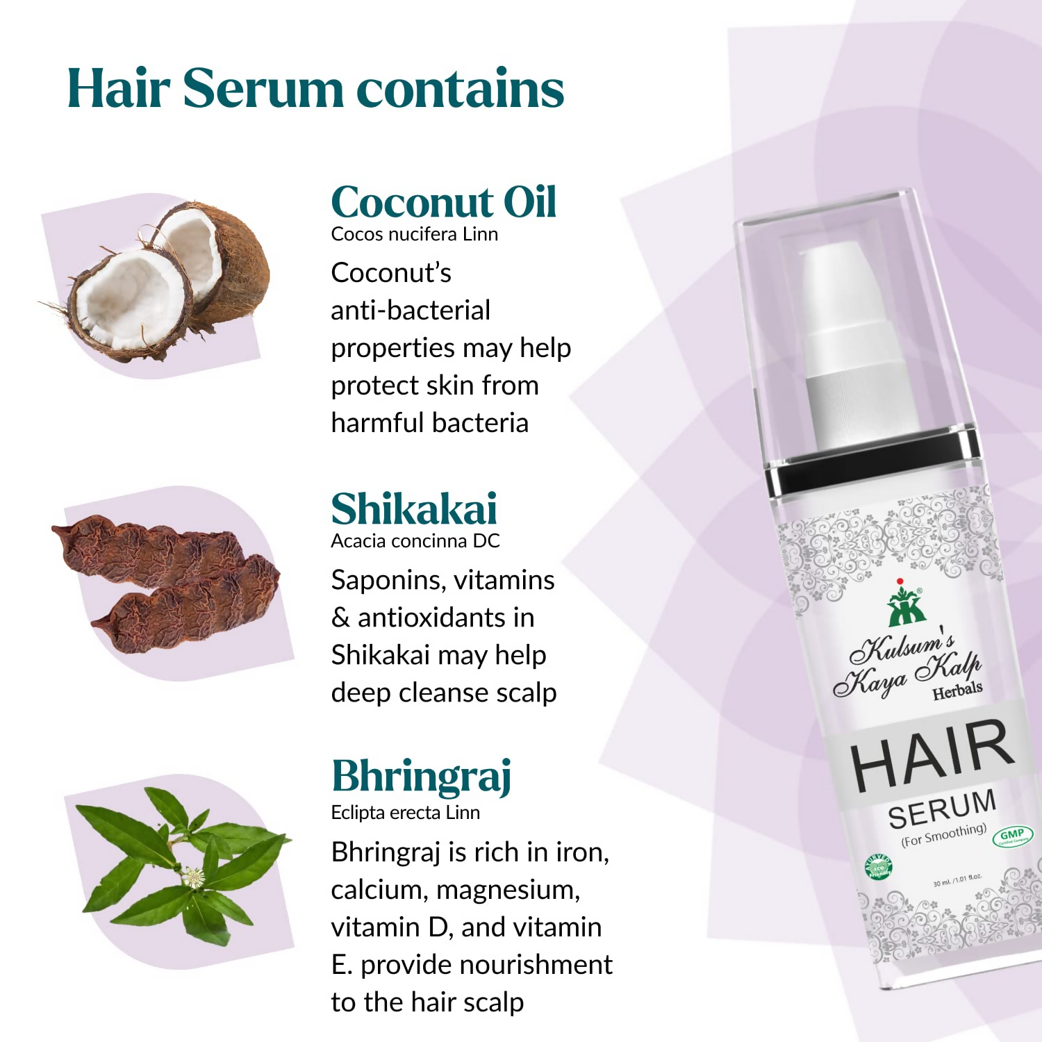 Kulsum's Kaya Kalp Hair Serum With Shikakai & Bhringraj For All Hair Types | Grocsy