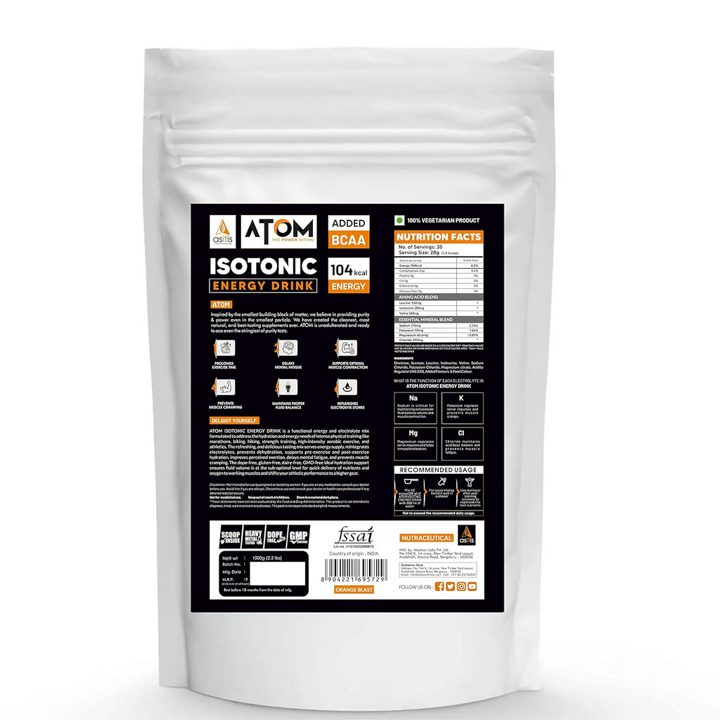 As-It-Is Atom Isotonic Energy Drink Orange Blast Flavor | Grocsy