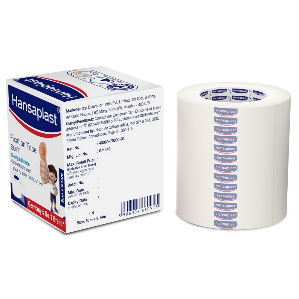 Hansaplast Soft Fixation Tape - Adhesive (5.00 cm x 9.14 cm) | Grocsy