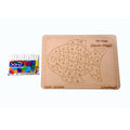 Kraftsman English Alphabets Wooden Jigsaw Puzzles Fish Shape Puzzle | Color Kit Included | Grocsy