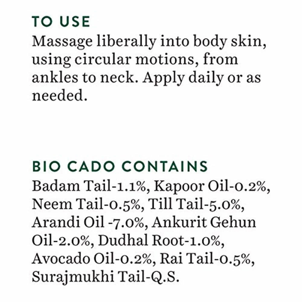 Biotique Advanced Ayurveda Bio Avocado Stress Relief Body Massage Oil | Grocsy