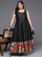 Ahalyaa Women's Traditional wear Ethnic Dress - Black | Grocsy