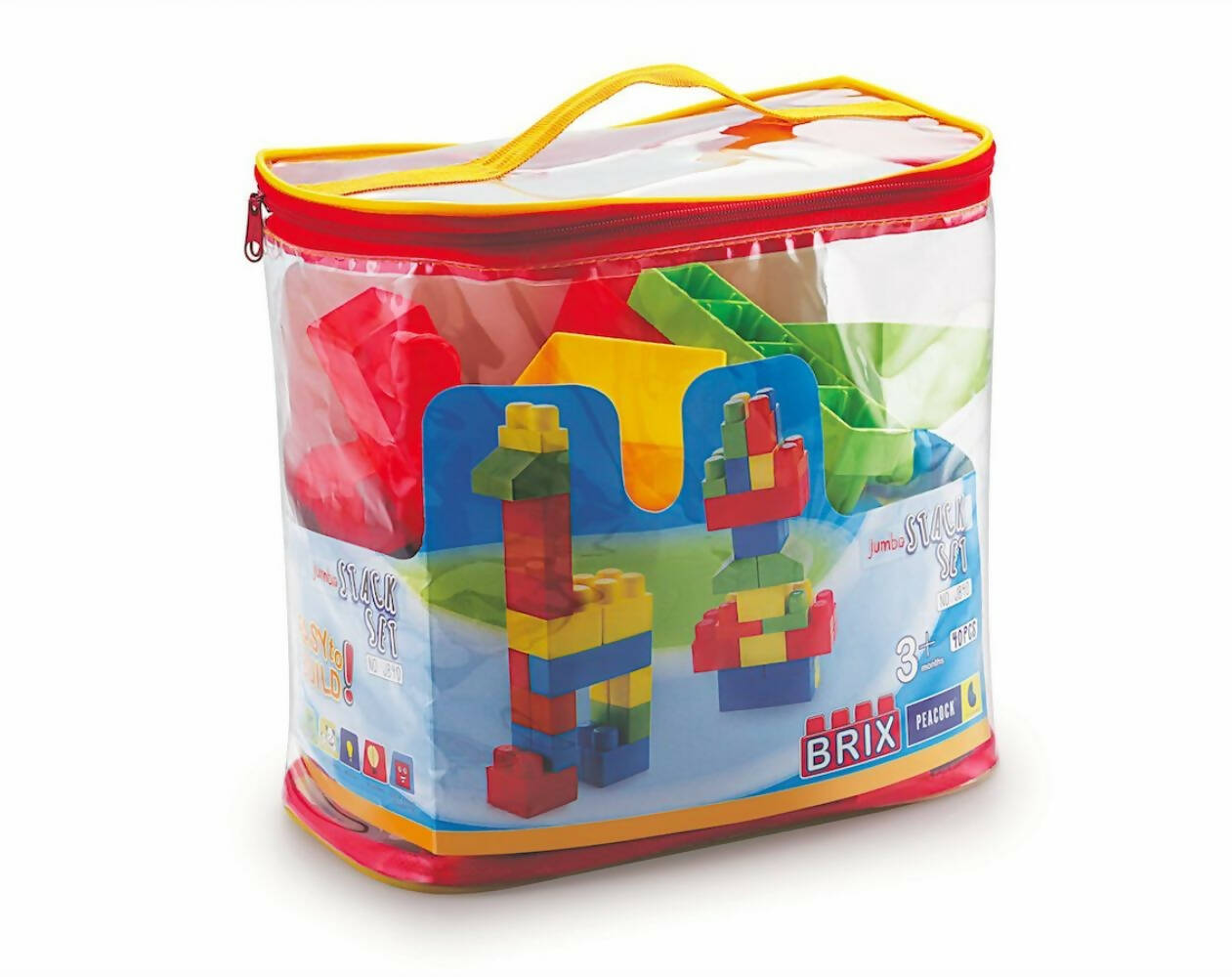 Peacock Learning & Educational Building Interlocking Blocks Set For Kids- Jumbo Brix 40 | Grocsy
