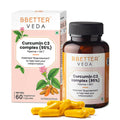 BBETTER Veda Curcumin C3 Complex (95%) Capsules with Piperine & MCT | Grocsy