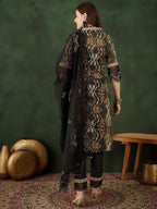 Sangria Printed Straight Kurta, Trouser & Dupatta Set | Grocsy