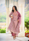 Yufta Women Maroon Printed Kurta with Palazzo and Dupatta | Grocsy
