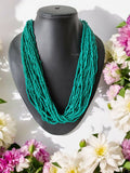 Inhanns Handmade Beaded Multilayer Necklace, 20 Layers - Sea Green | Grocsy