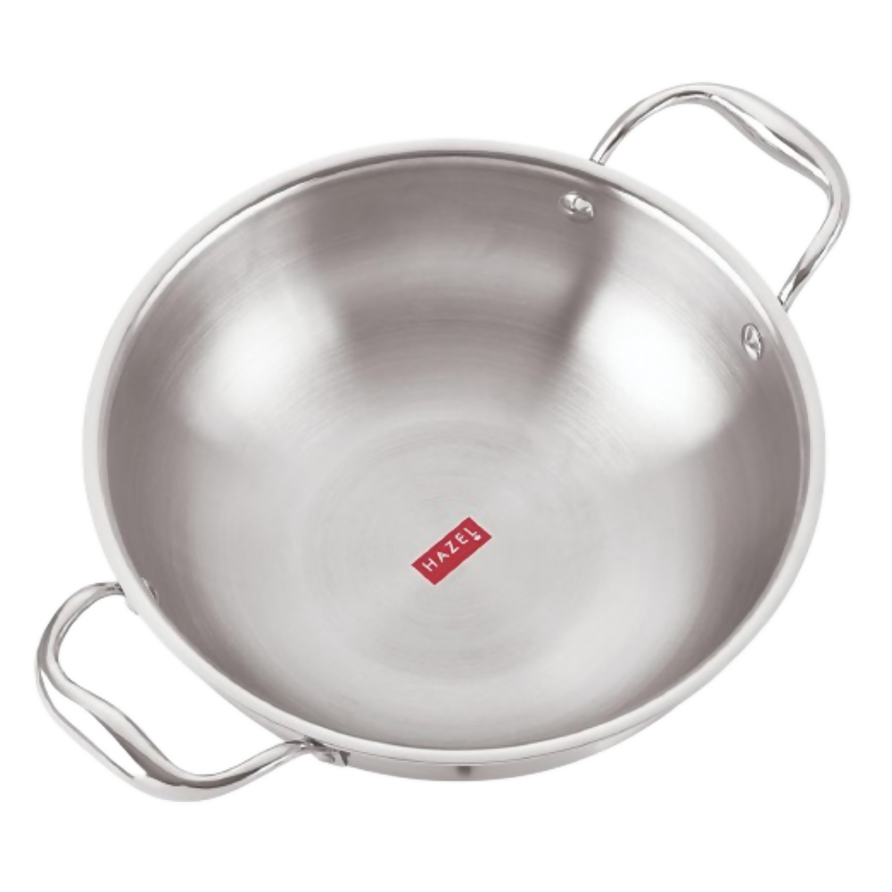 Hazel Triply Stainless Steel Induction Bottom Kadhai | Grocsy
