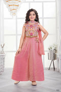 Traditional Designer Fandy Silk Pink Ethnic Fusion Wear - Anbazaar | Grocsy