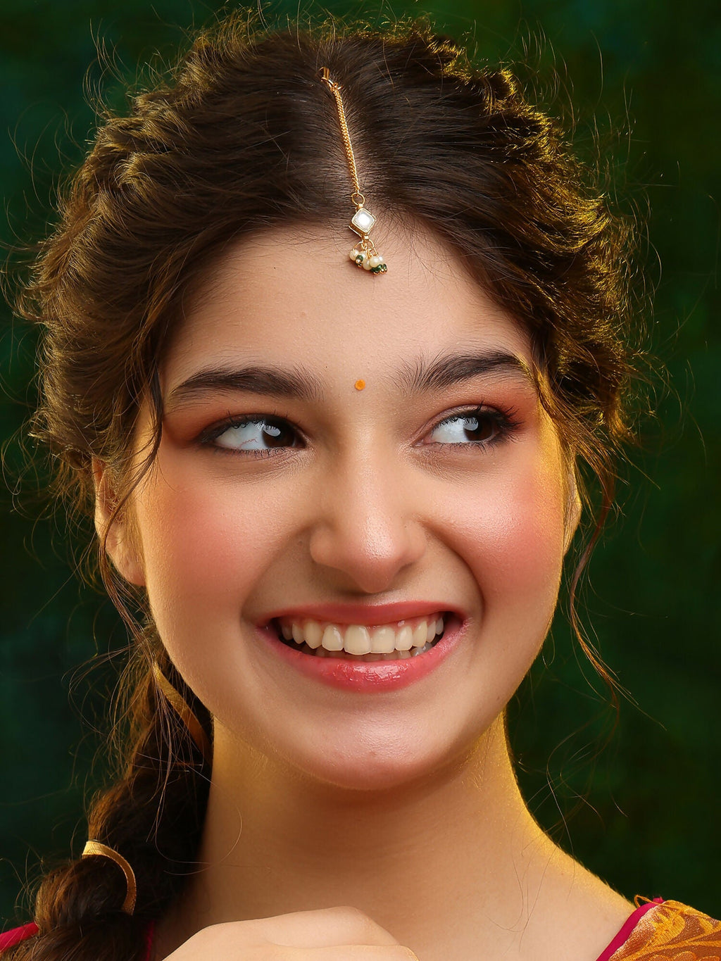 Ruby Raang Jhumka Drop Tikka | Grocsy