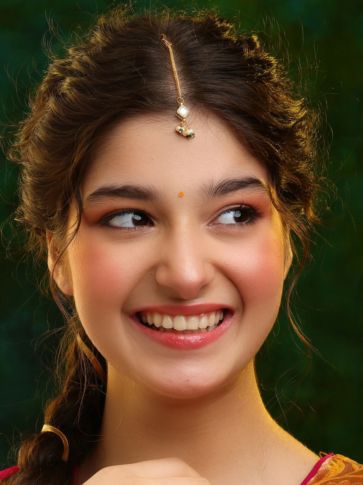 Ruby Raang Jhumka Drop Tikka | Grocsy