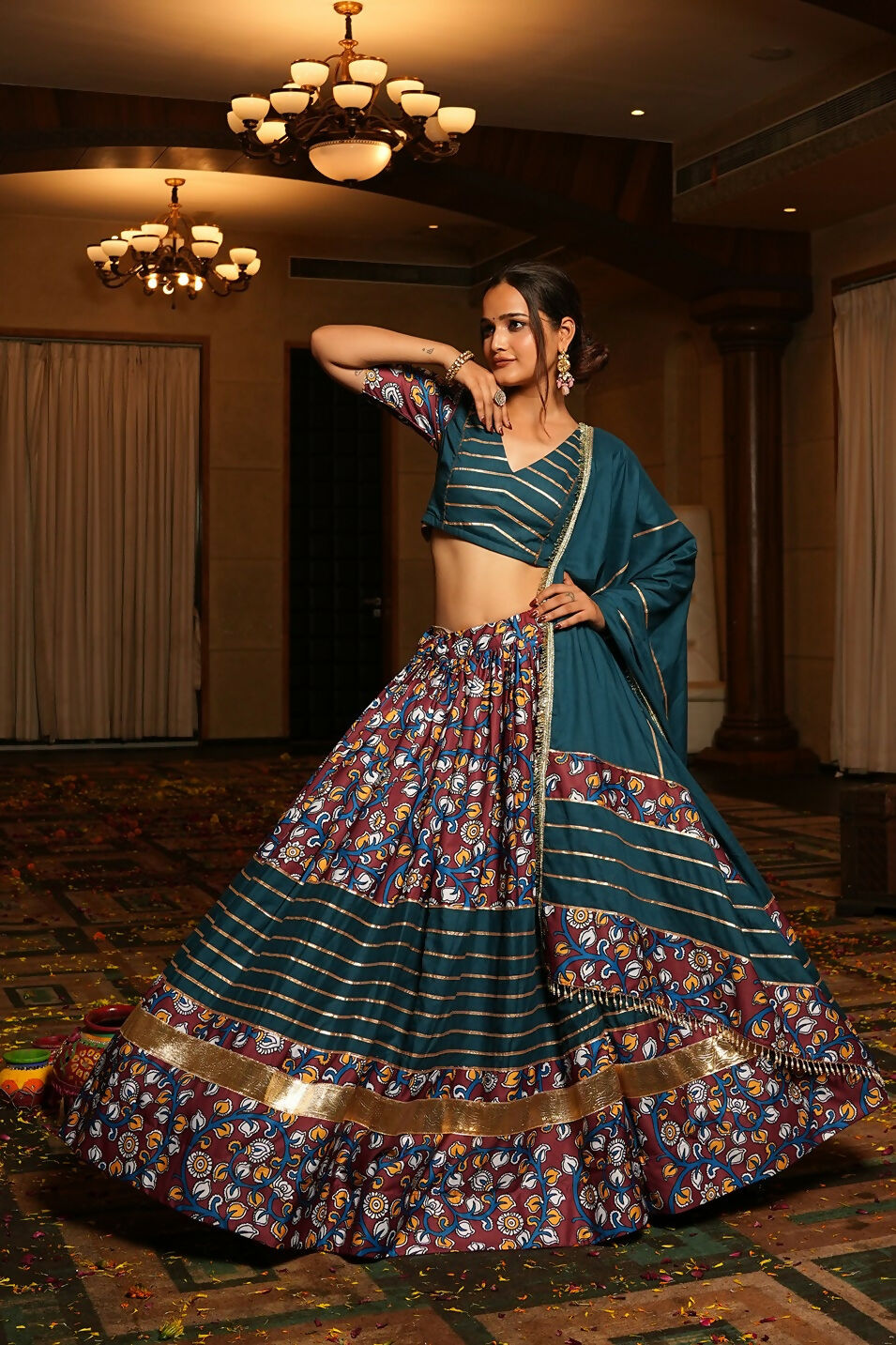 AI Fashion Rama Crepe Designer Navratri Wear Lehenga Choli Collection | Grocsy