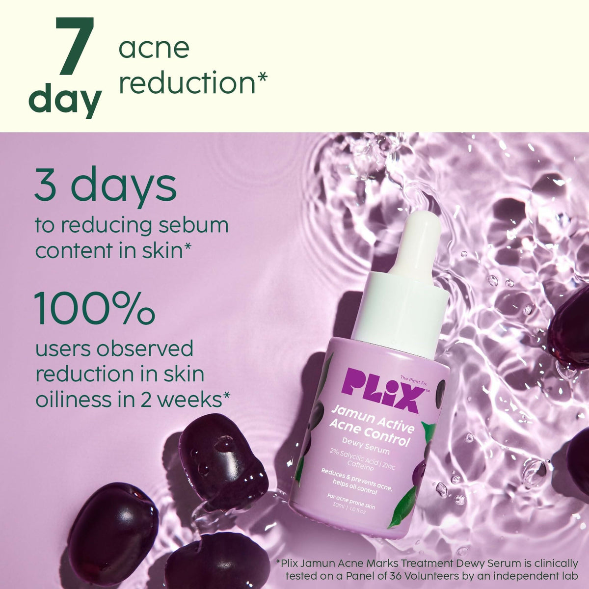 PLIX The Plant Fix 2% Niacinamide and Salicylic Acid Jamun Moisturizer and Serum Combo | Grocsy