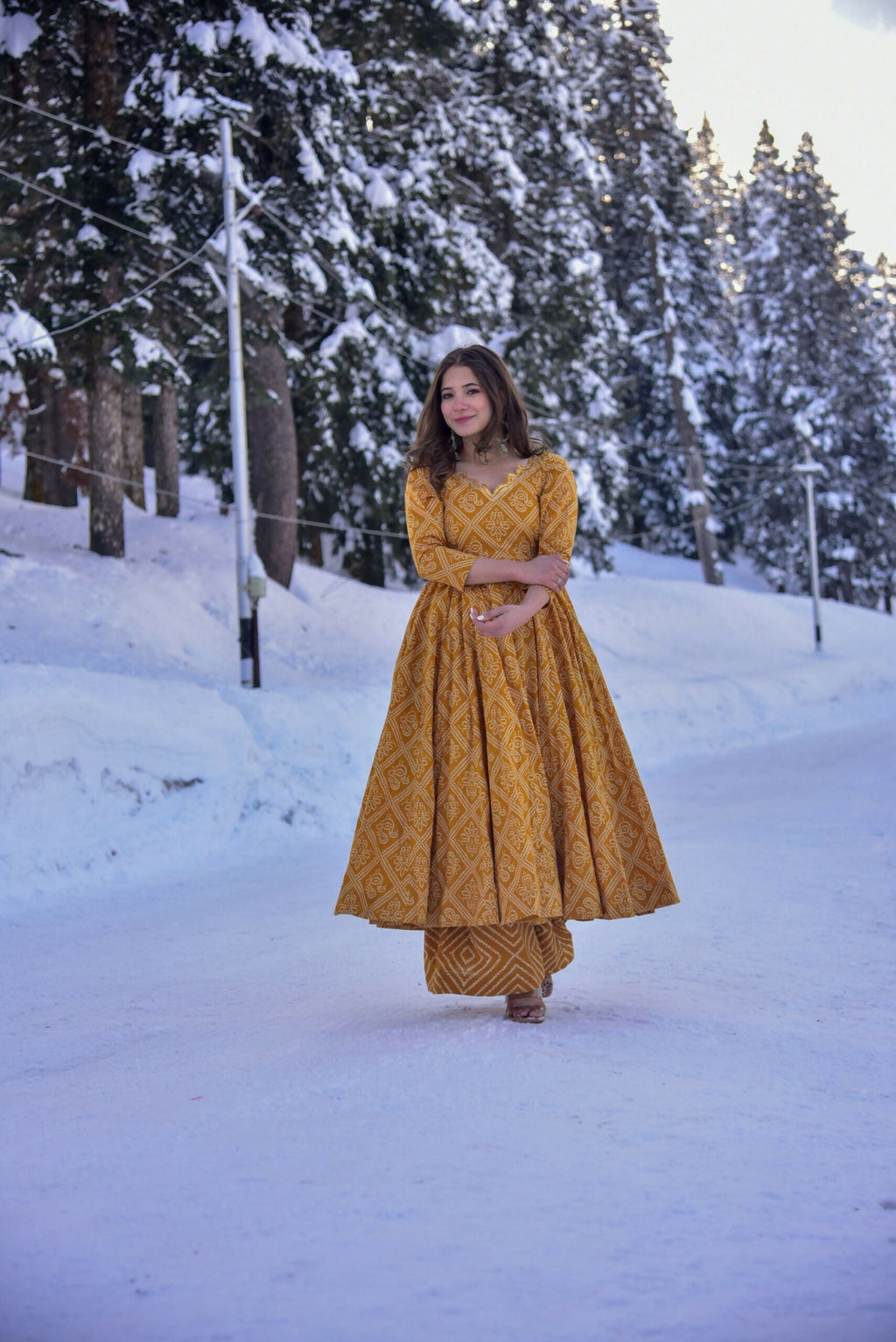 Jyoti Fashion Women's Mustard Cotton Silk Heavy Digital Printed Kurta Plazo Set | Grocsy