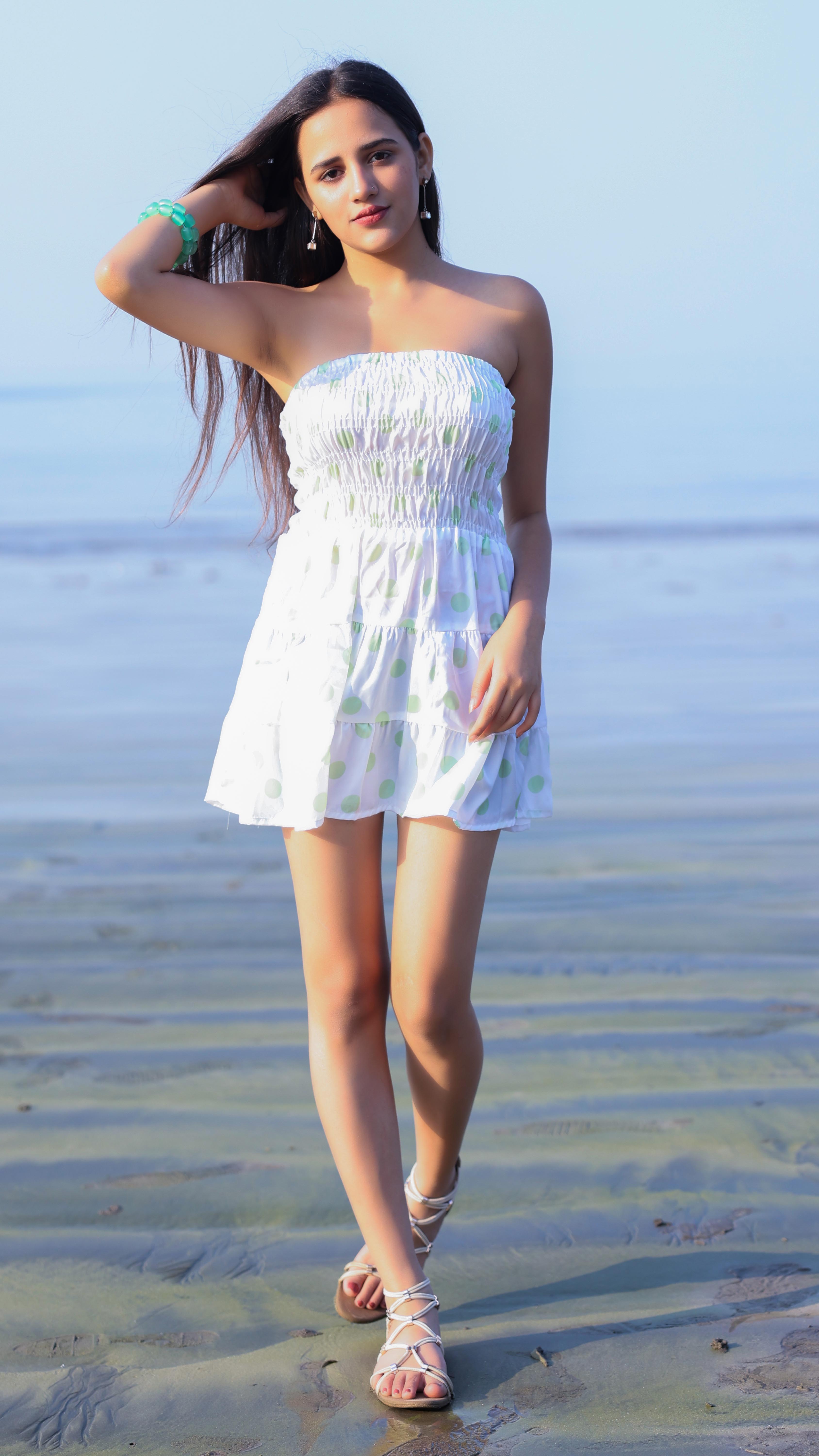 Noroke Sustainable fabric | Bemberg Polka Dot Mini Tiered Dress - Printed | Grocsy