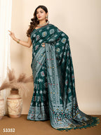 Green Soft Silk Woven Meenakari Designer Saree - Vedanti | Grocsy