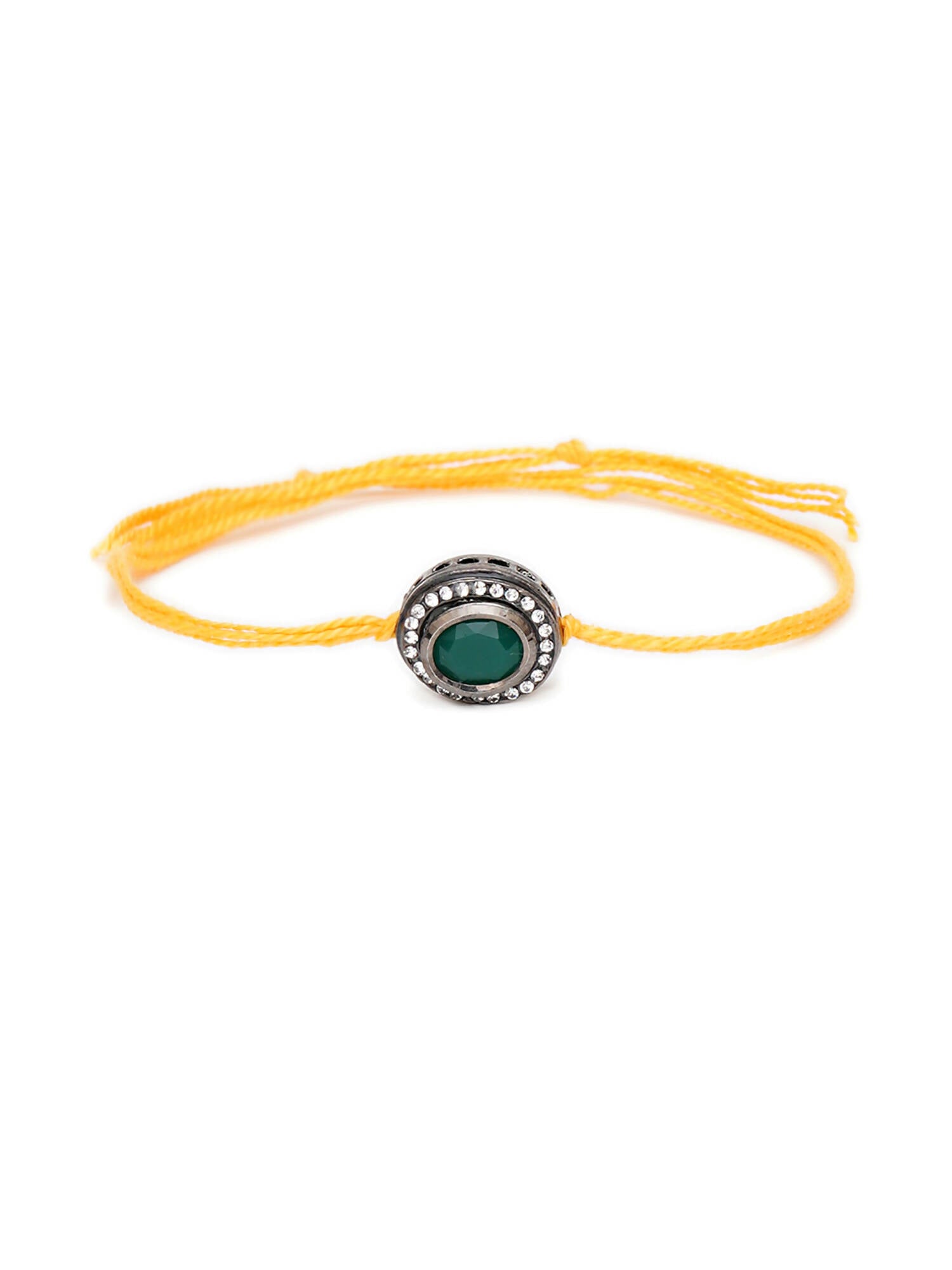 Designer kundan Rakhi - Ruby Raang | Grocsy