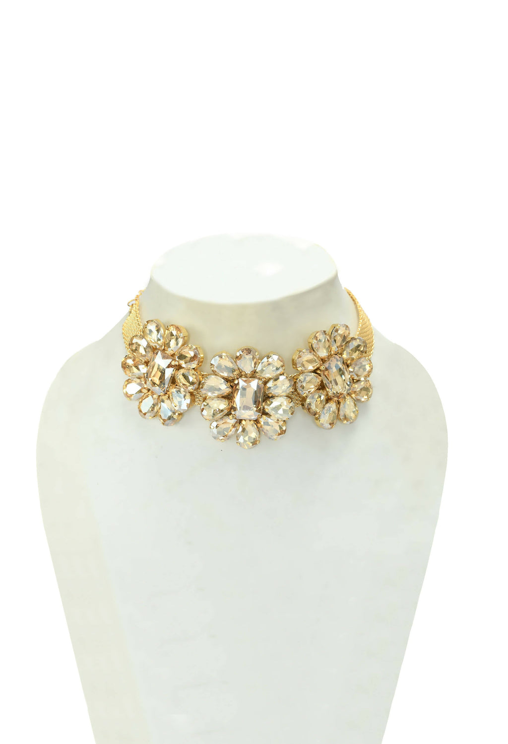 Mominos Fashion Joharkamal Gold-Polished Brass Finish Stone Choker For Women & Girls (Golden) | Grocsy