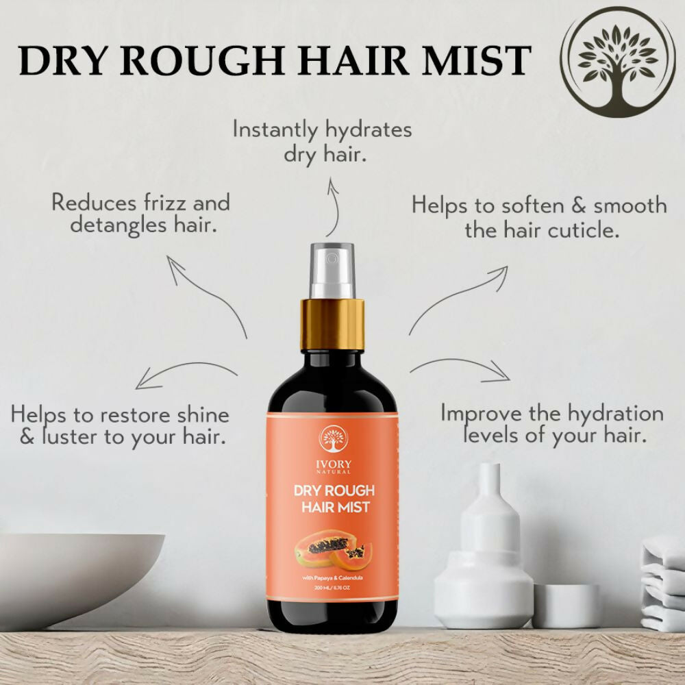 Ivory Natural Dry Rough Hair Mist - Reenergize, Moisturize, And Glow - Immediate Hydration For Dry Hair | Grocsy