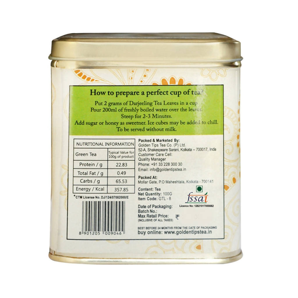 Golden Tips Peach Green Tea - Tin Can | Grocsy