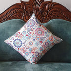 The Decor Nook Off White Base With Multicolour Circular Print Cushion Cover | Grocsy