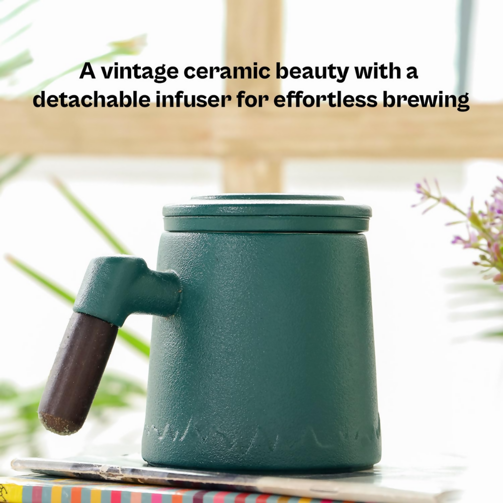 Udyan Tea Infuser Mug - Forest Green | Grocsy