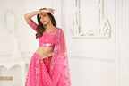 Eilara Women'S Pink Butterfly Net With Sequins And Embroidery Work Lehenga Choli For Party Wear | Grocsy