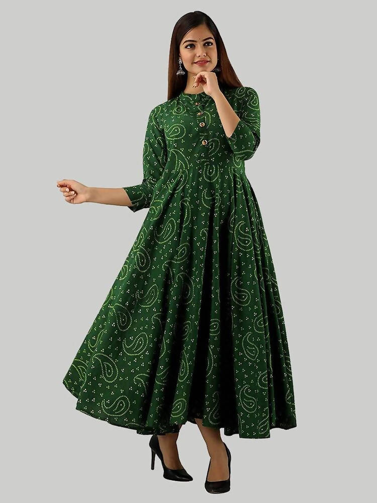 Vamika Rayon Green Party Wear Kurti | Grocsy