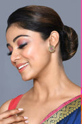 Joban Fashion Women Brass And Ruby Stone Golden Ruby Earrings | Grocsy
