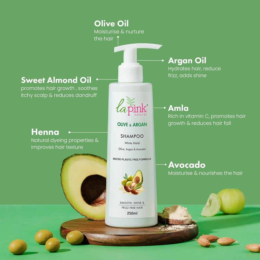 La Pink Olive Argan Shampoo With Avocado | Grocsy