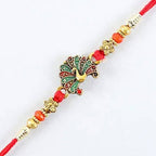 Beautiful Peacock Ethnic Rakhi & Cashew Jar | Grocsy