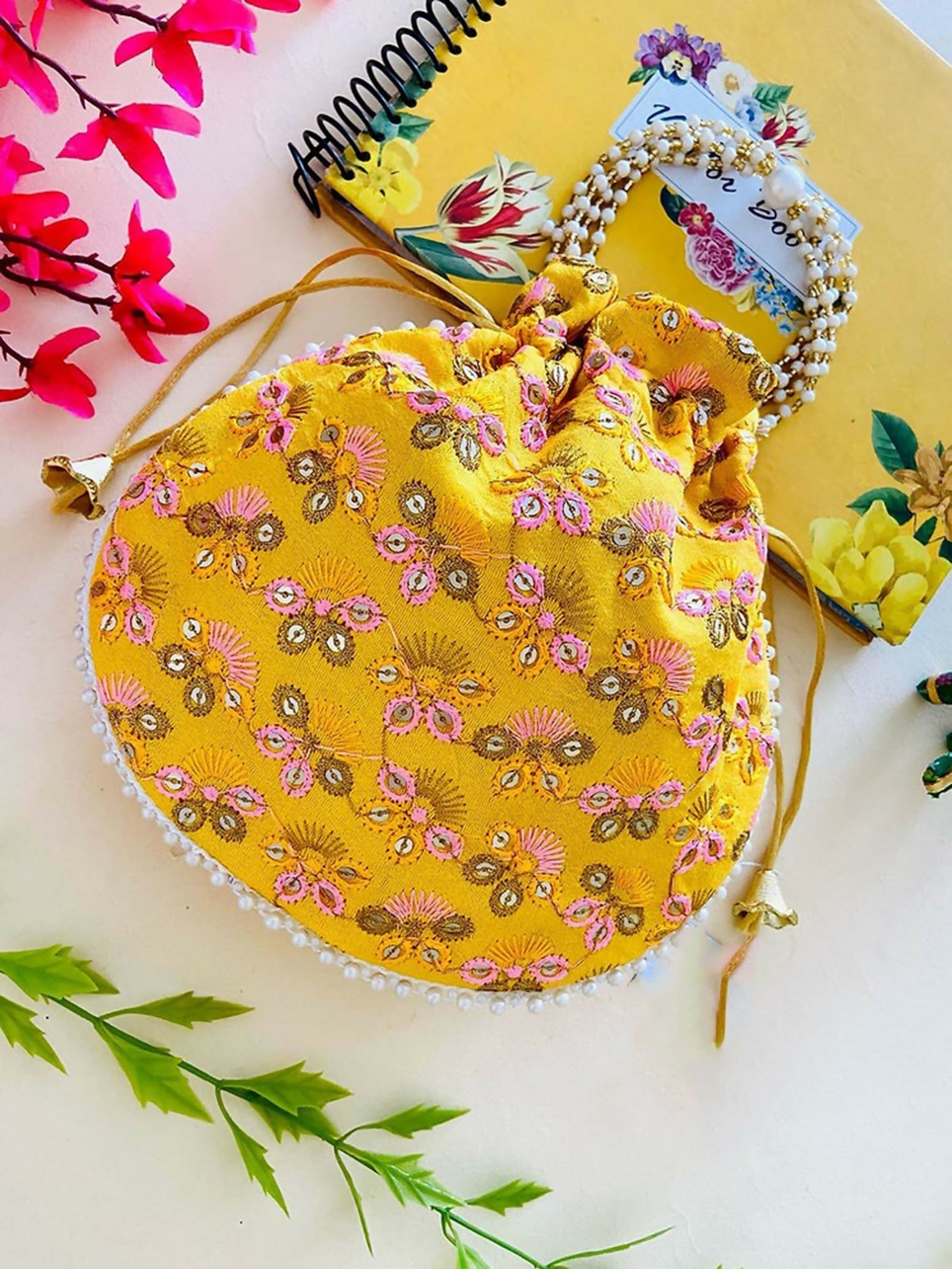 Joban Fashion Potli Bags - Yellow | Grocsy