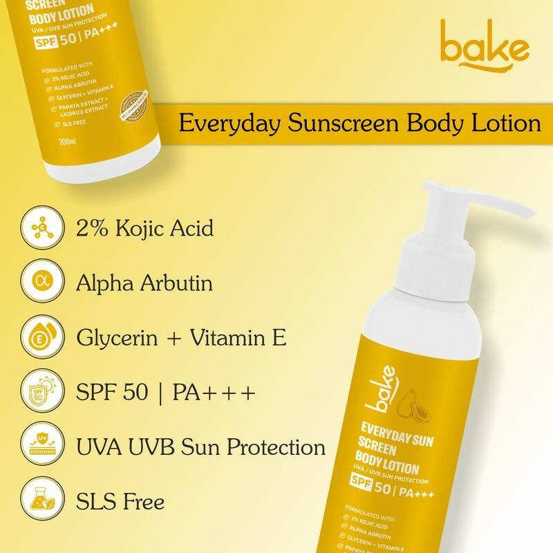 Bake Everyday Sunscreen Body Lotion SPF 50 PA+++ | Grocsy