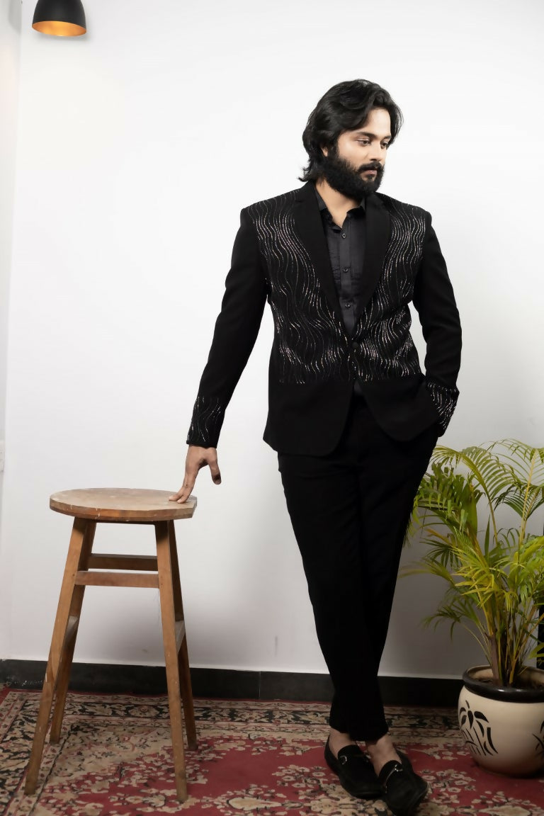 Alish - Embroidered Blazer by Hilo Design | Grocsy