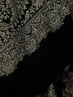 Weaving Mystery Handloom Pashmina Shawl-Kaani Zari - Black | Grocsy