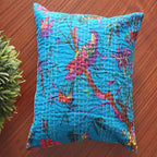 The Decor Nook Turquoise Base With Birds Print Cushion Cover | Grocsy
