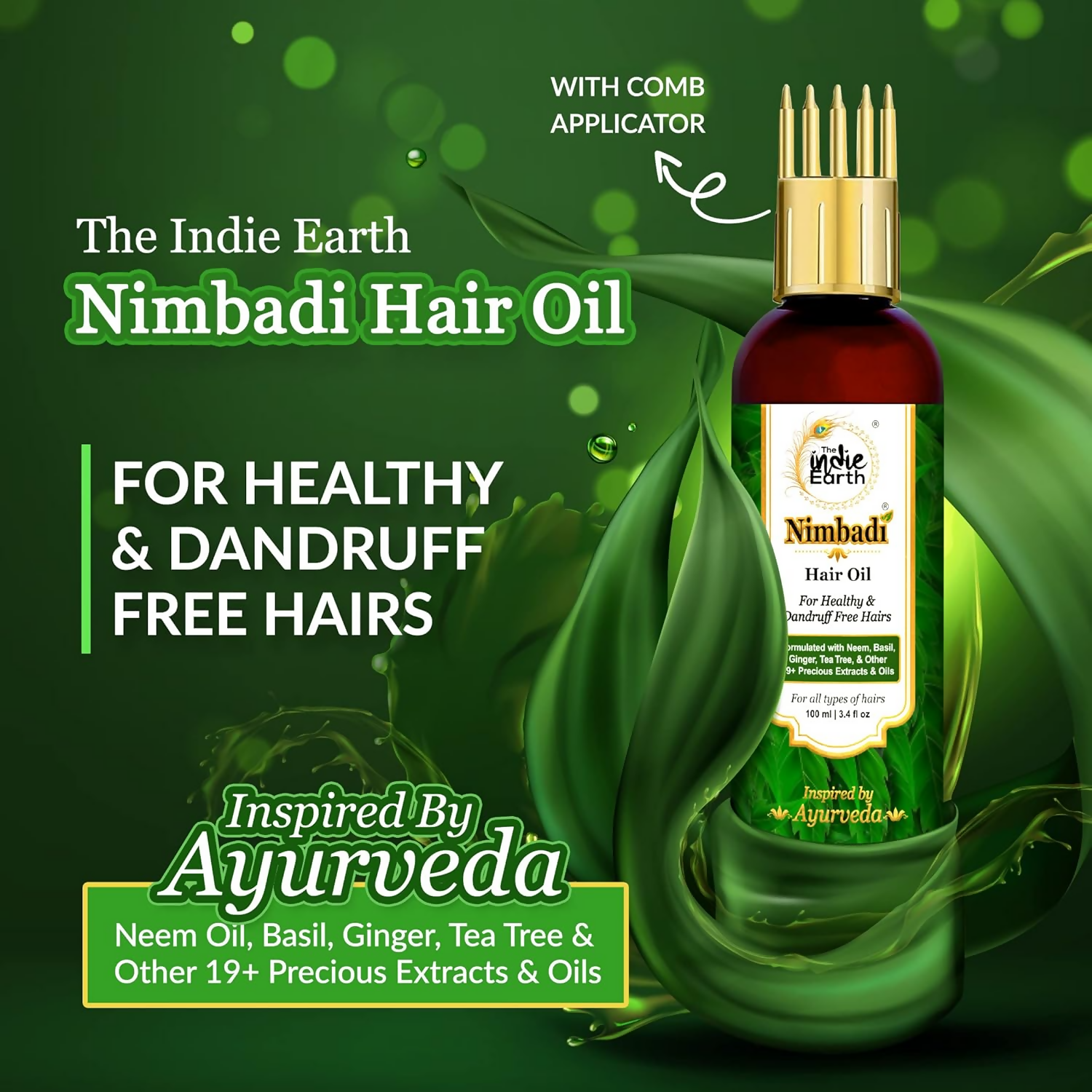 The Indie Earth Nimbadi Hair Oil For Healthy & Dandruff Free Hairs | Grocsy