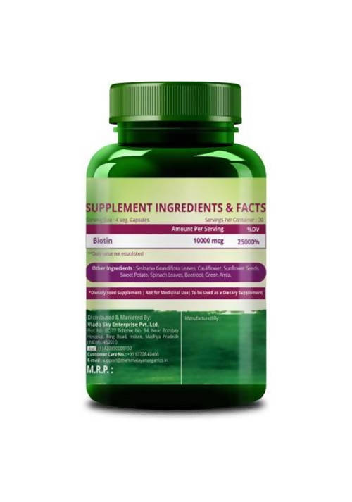 Himalayan Organics Plant Based Biotin 10000mcg Capsules | Grocsy
