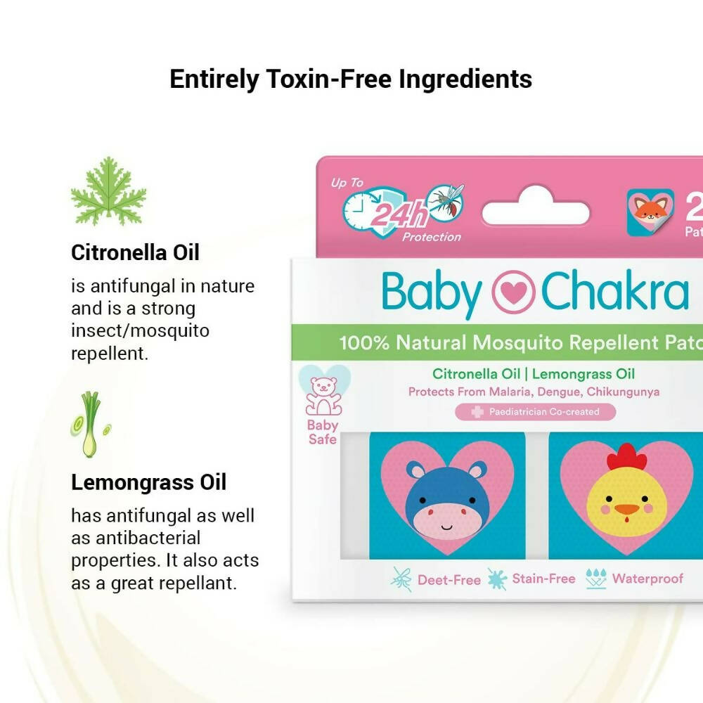 BabyChakra 100% Natural Mosquito Repellent Patches | Grocsy