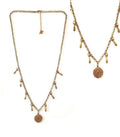 Bling Accessories Antique Brass Finish Brass Metal Coin Charm Necklace | Grocsy