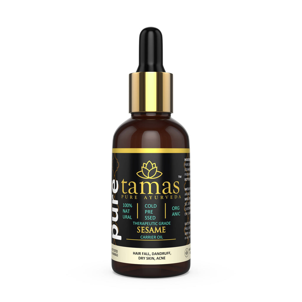 Tamas Pure Ayurveda 100% Organic Sesame Cold Pressed Carrier Oil- USDA Certified Organic- 30ML | Grocsy