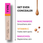 Type Beauty Get Even Concealer - Frappe 15 | Grocsy