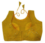 Vamika Bottle Green Georgette Mirror Work Blouse | Grocsy