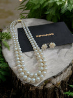 Inhanns Everyday Workwear Pearl Set (Double Layered Pearls) - White | Grocsy