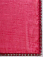 Pink Organza Swaroski Diamond Work Saree with Unstitched Blouse - Radha | Grocsy