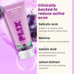 PLIX The Plant Fix Jamun Active Acne Regime - Cleanser, Acne Mark Serum, Moisturizer & Body Wash For Women & Men | Grocsy
