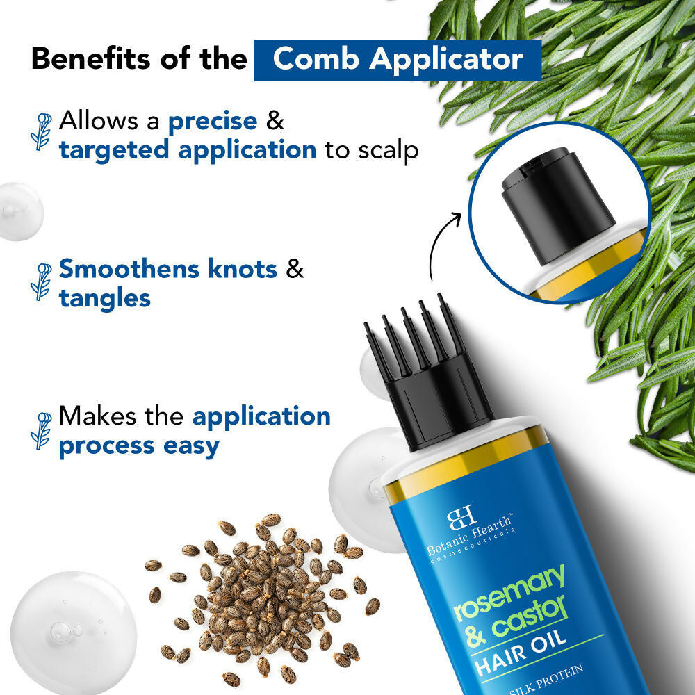 Botanic Hearth Rosemary & Castor Hair Oil | Grocsy