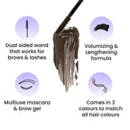 FAE Beauty 2 in 1 Brows X Lashes Brash Dual Mascara and Brow Gel - Dark Brown | Grocsy